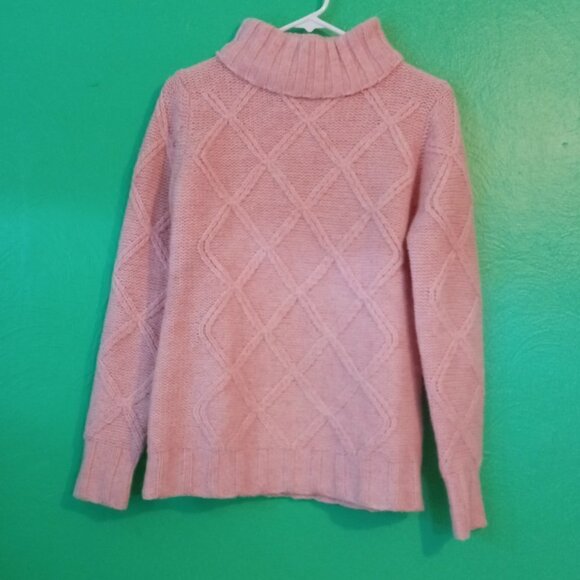 PQS Pink Wool Cable Knit Sweater - Picture 1 of 6